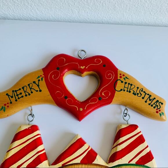 1997 Christmas Folk Art Wood Plaque Vintage - Picture 3 of 7